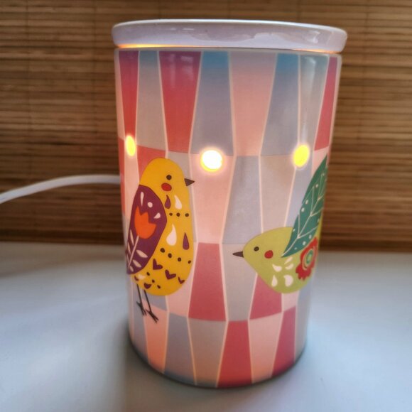 Scentsy Wax Warmer Pretty Bird Retired 2017 Full Size with Bulb Clean - Picture 8 of 14